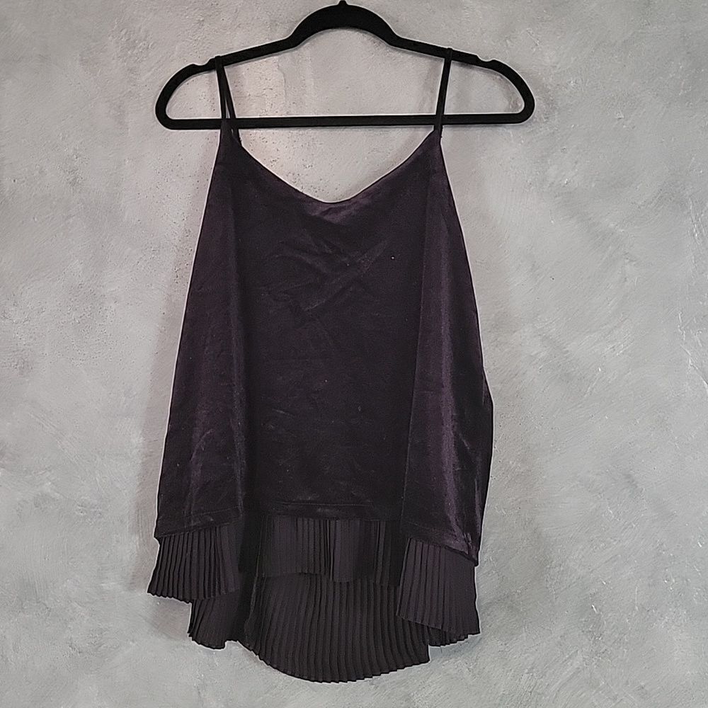 Velvet and pleated tank